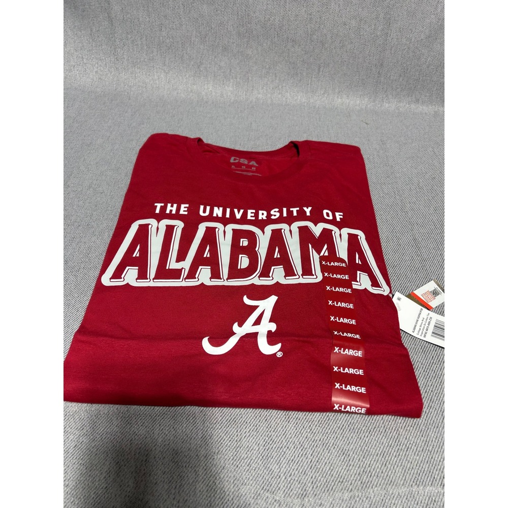 CSA Mens Alabama Crimson Tide T-Shirt XL Red Short Sleeve Graphic Tee NCAA